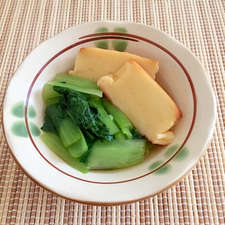 麺つゆで簡単に！小松菜とうめ焼きの煮浸し♪